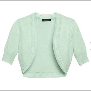 White House Black Market ruffle trim shrug- Mint